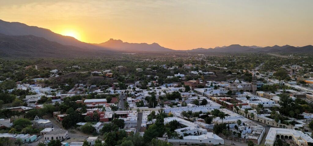 Sunset seen from a lookout.