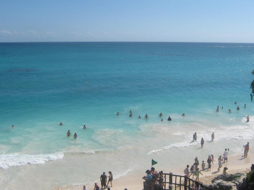 The turquoise waters of Tulum.