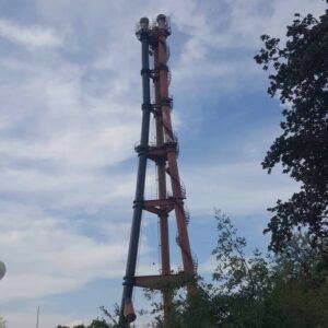 Steel tower at former steel factory in Monterrey.