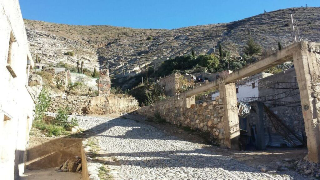 Old stone buildings in Real de Catorce.