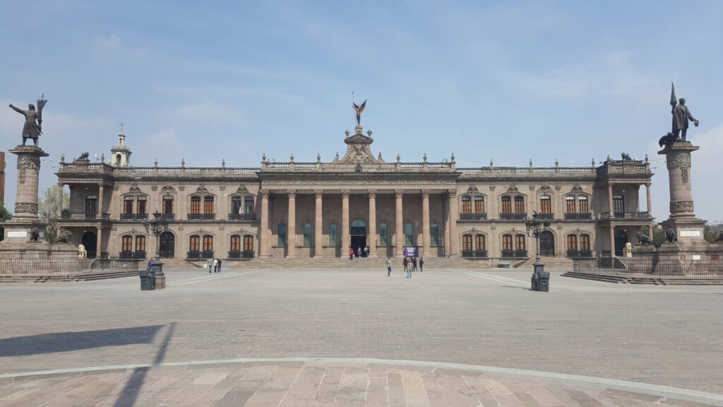 Front view of the state government palace in Monterrey.