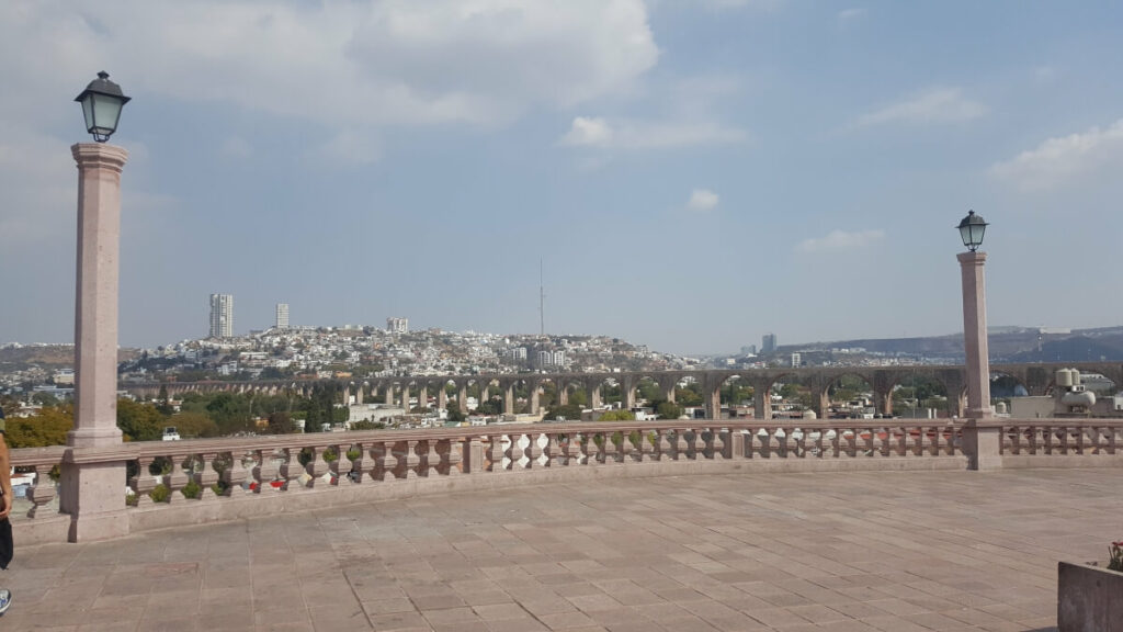 Observation deck in Queretaro facing the aqueduct.