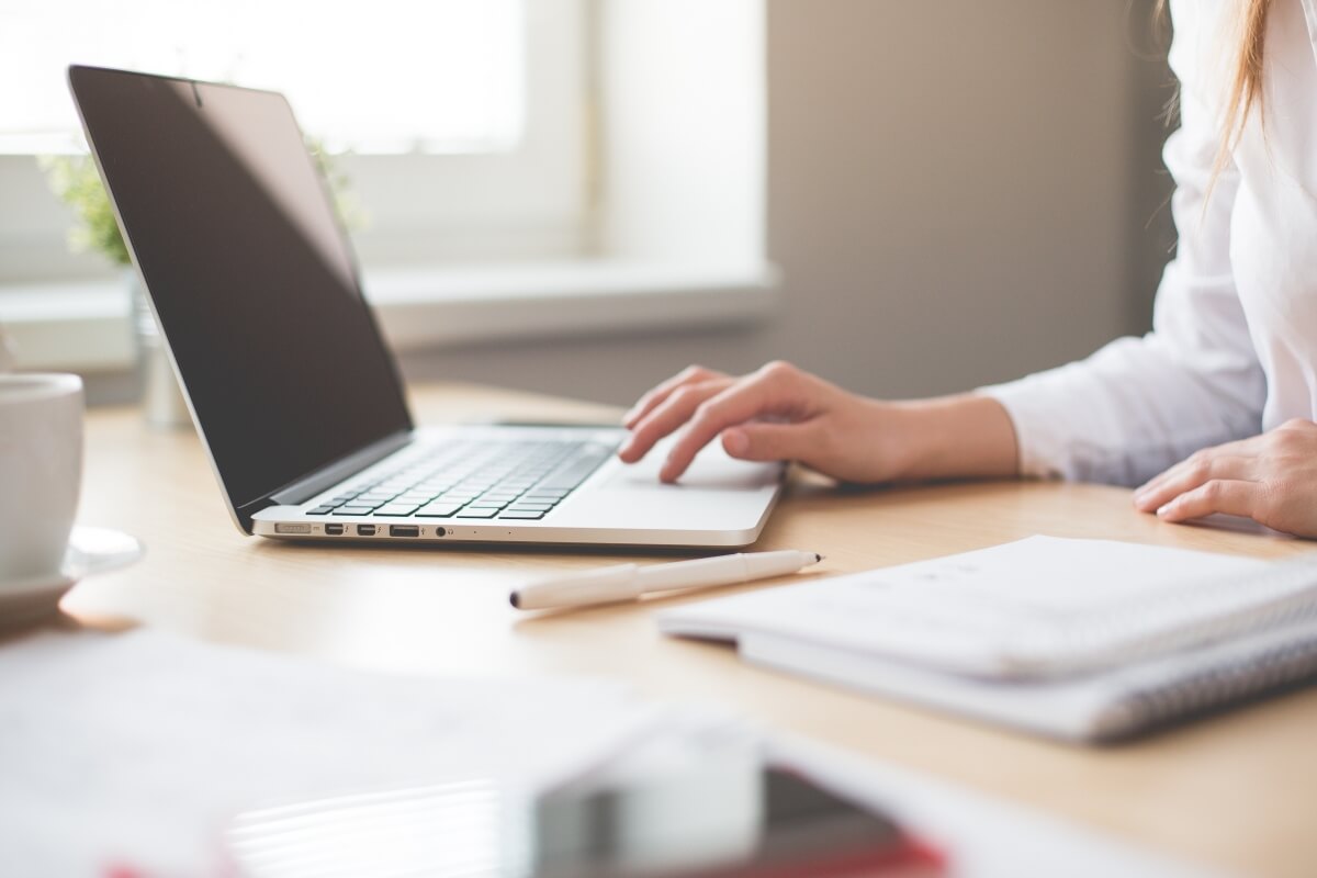 Woman using a laptop