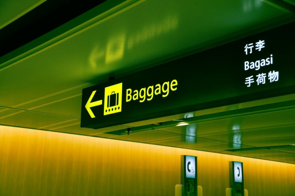 Airport baggage sign.