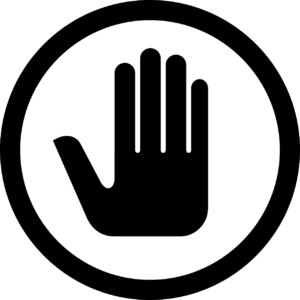 Hand signaling to stop