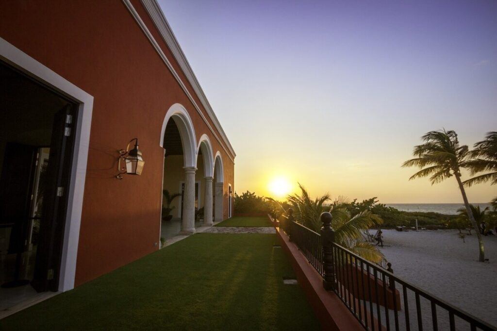 Sunset at a hacienda in Mérida.