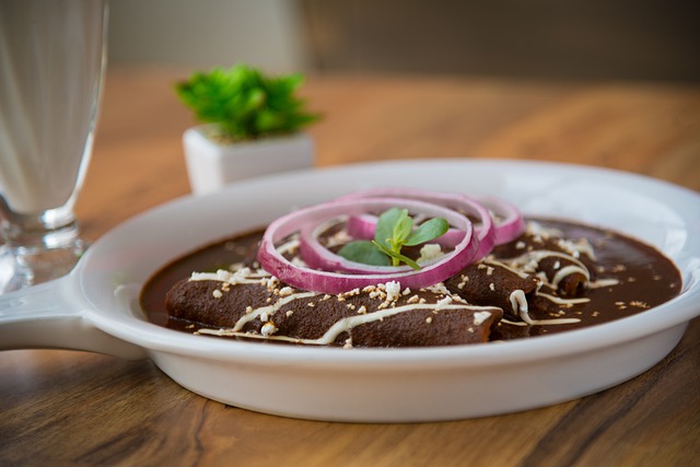 Enchiladas with mole.