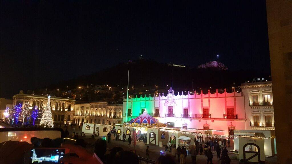 Zacatecas City Hall at night.