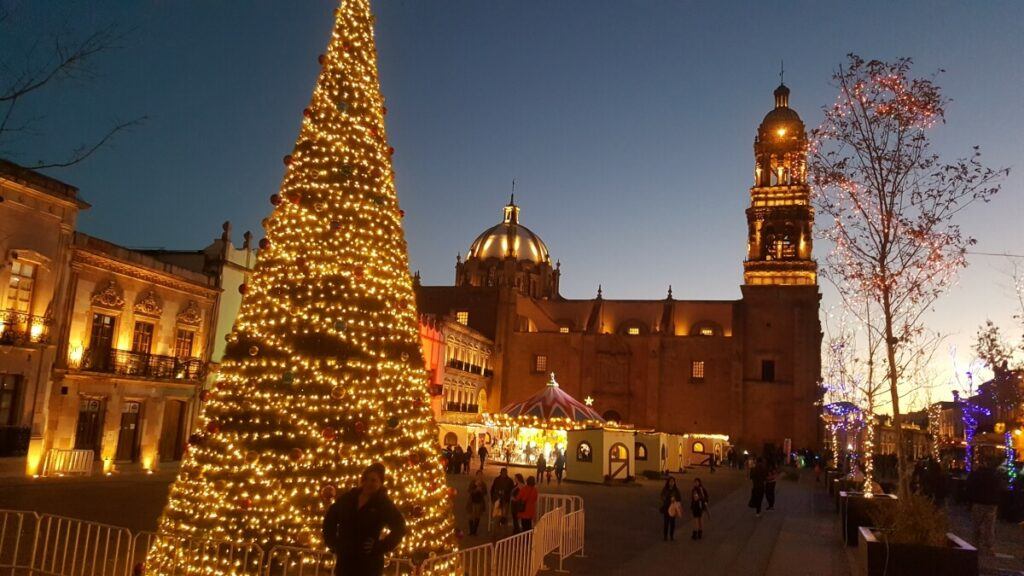 Zacatecas city center at night.