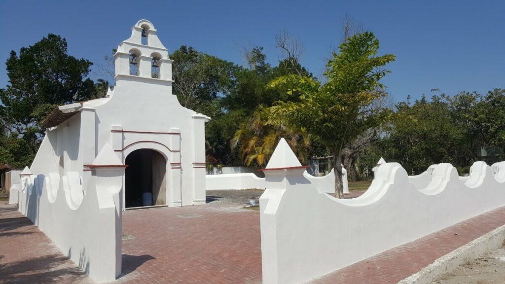 A whitewashed church.