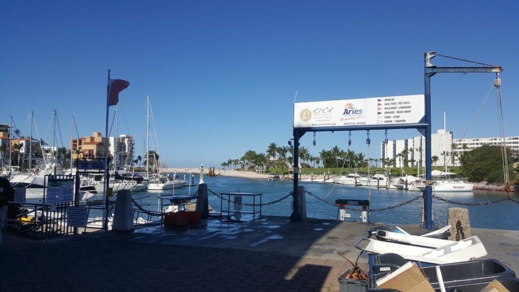 Fishing boats at a pier.