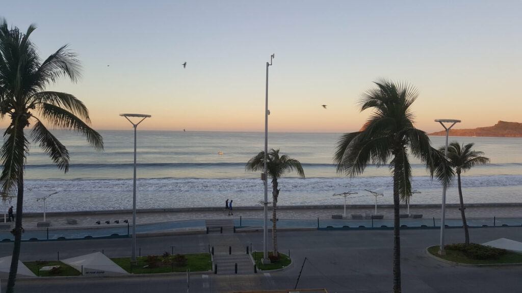 Mazatlan malecon at sunrise.