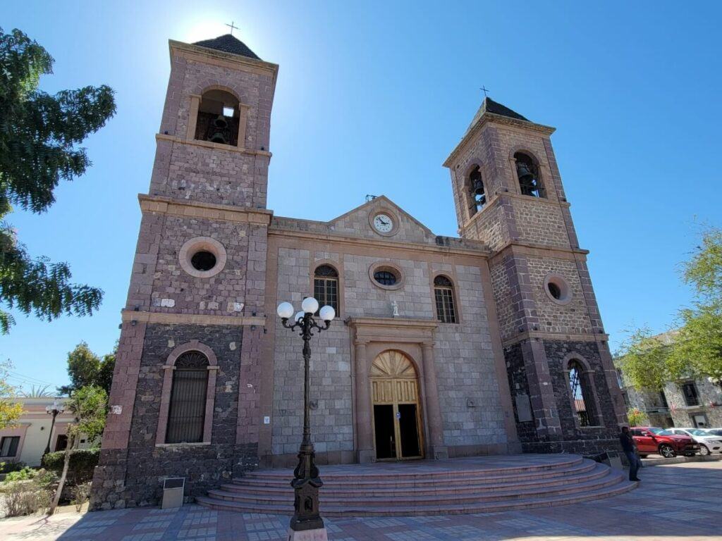 A simple cathedral with two towers.